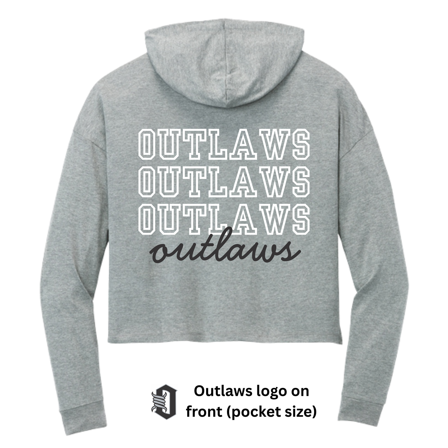 Womens Cropped Hooded Long Sleeve