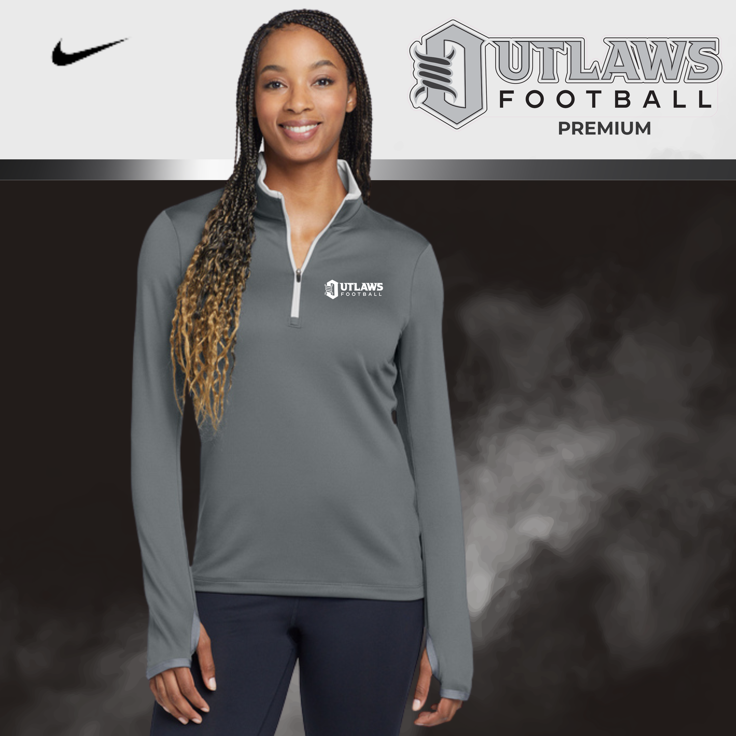 Nike Women's Dri-FIT Stretch 1/2-Zip Classic logo