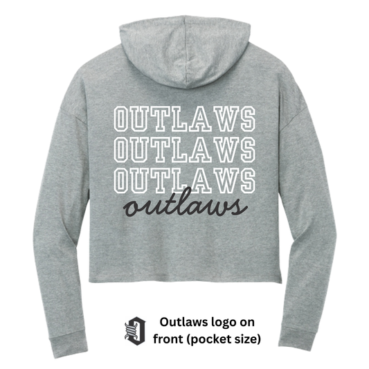 Womens Cropped Hooded Long Sleeve
